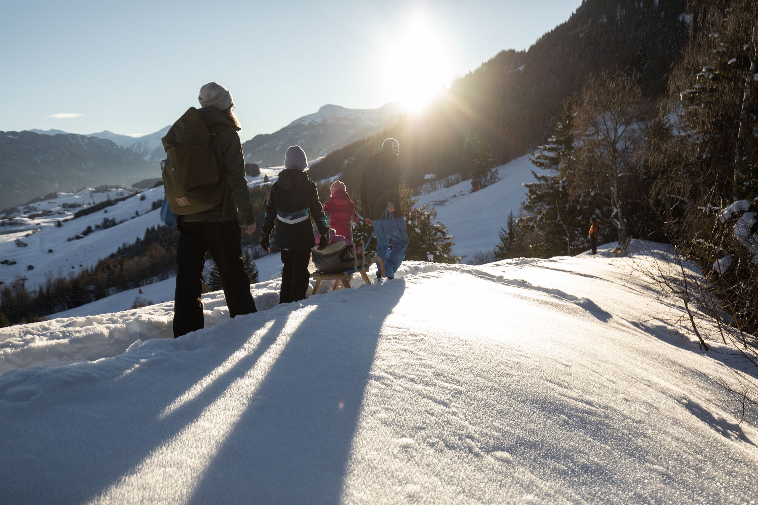 Winter hiking and tobogganing adventures