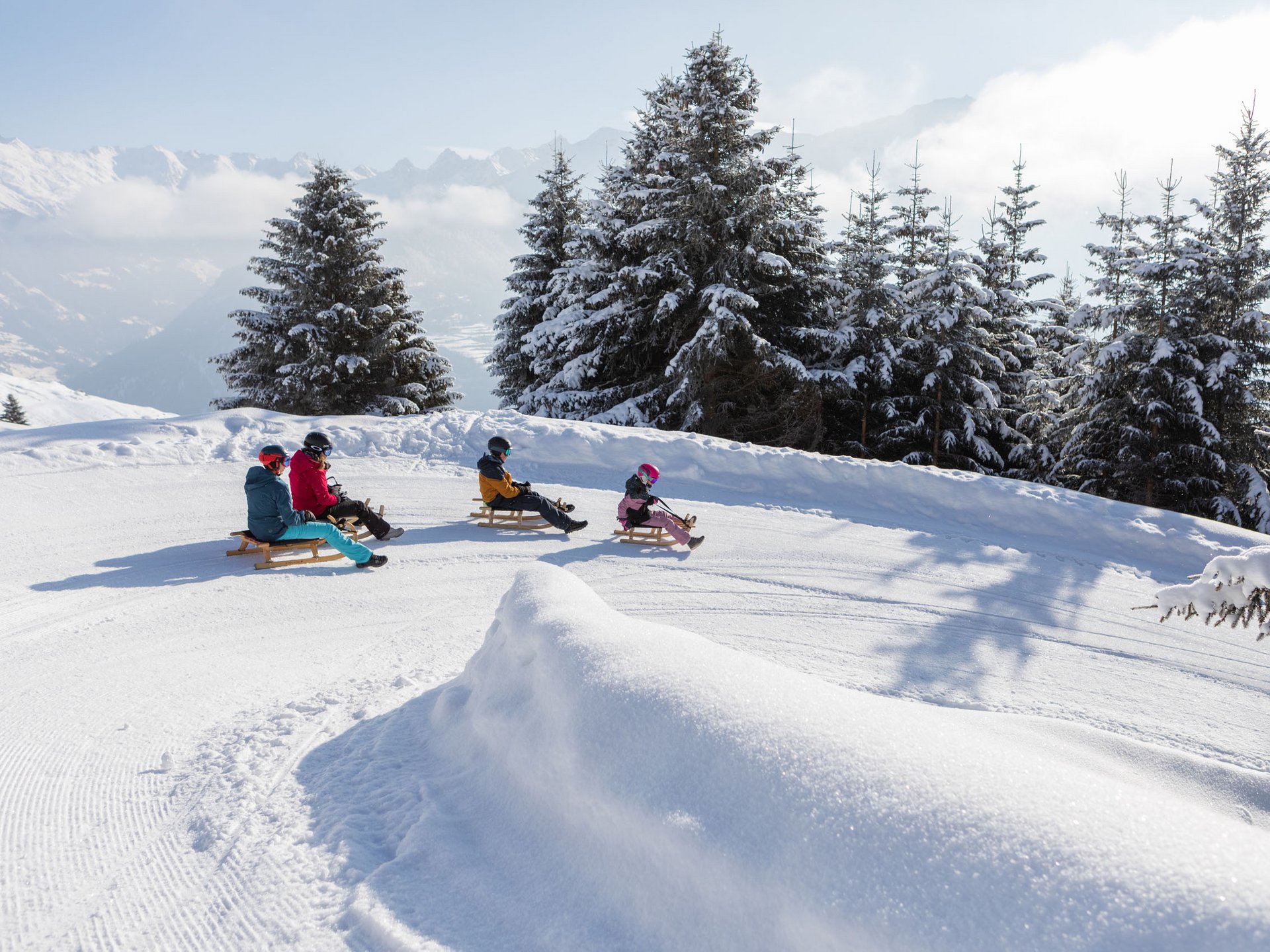 Winter hiking and tobogganing adventures